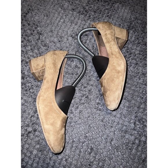 JEFFREY CAMPBELL Low Block Heel Suede Leather Round Toe Shoe Pumps Sz 8.5 - Picture 9 of 12